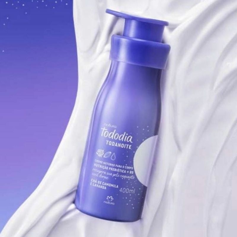 Creme noturno para o corpo chá  de camomila e lavanda