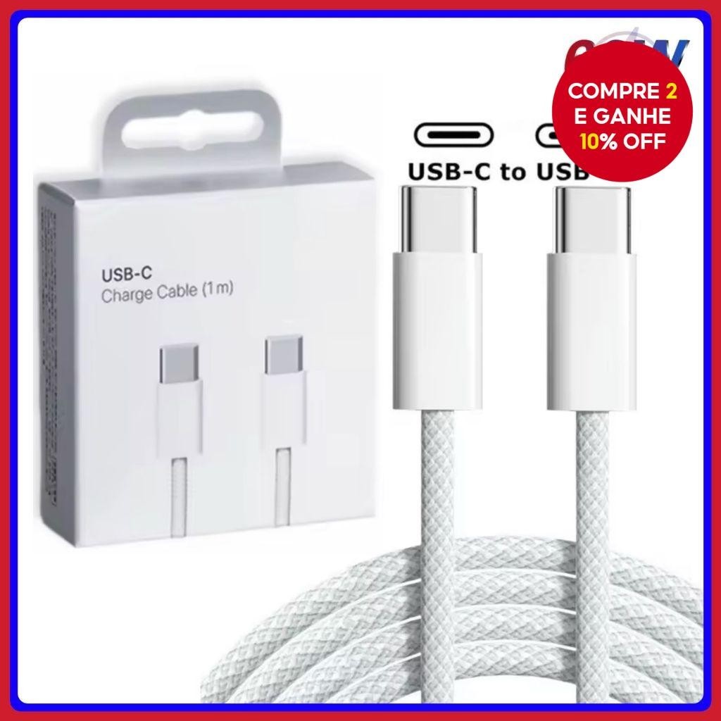 2 Pçs Cabo USB-C Para iPhone 17 16 15 Plus Pro Max Tipo Carregador Rápido xiaomi Macbook ipad PD