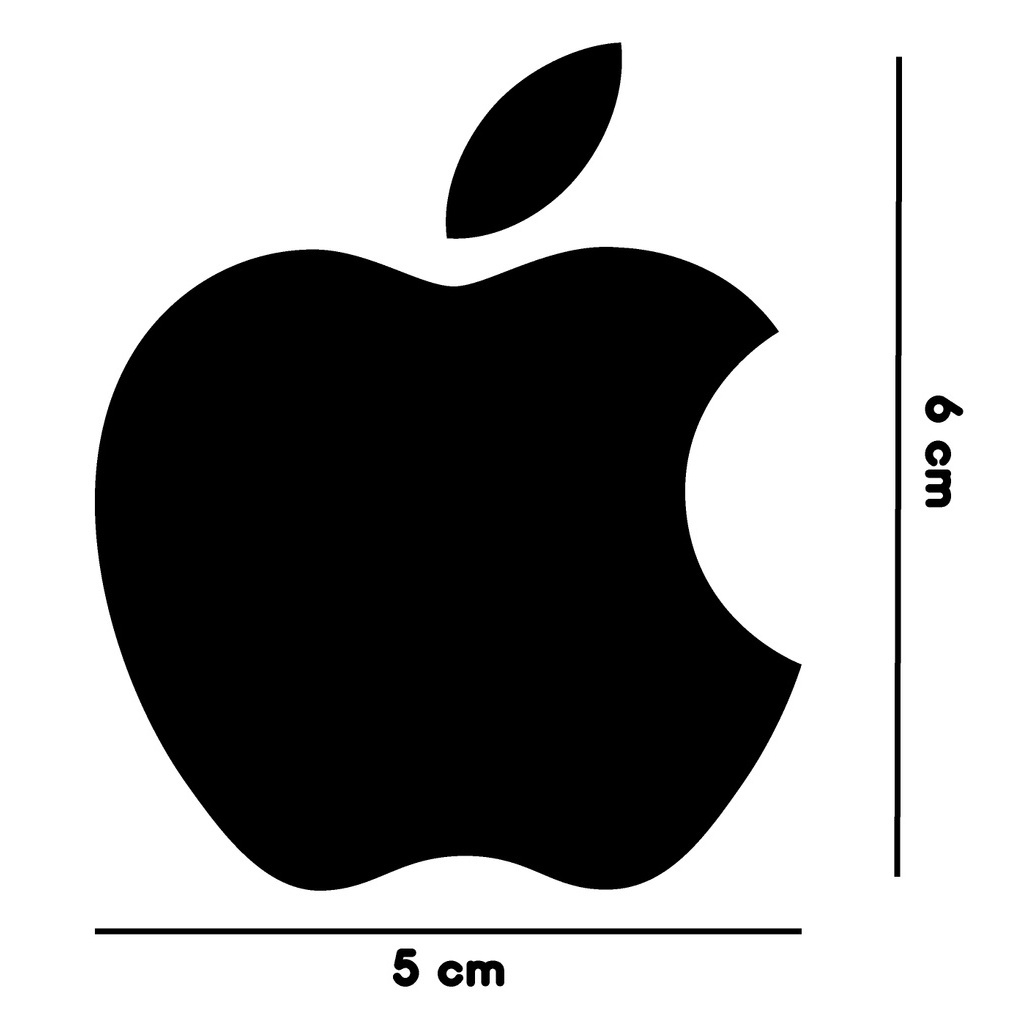 Adesivo Apple Maça 5x6 cm - Moto / Iphone / Ipad / Mac / Sticker - Diversas Cores