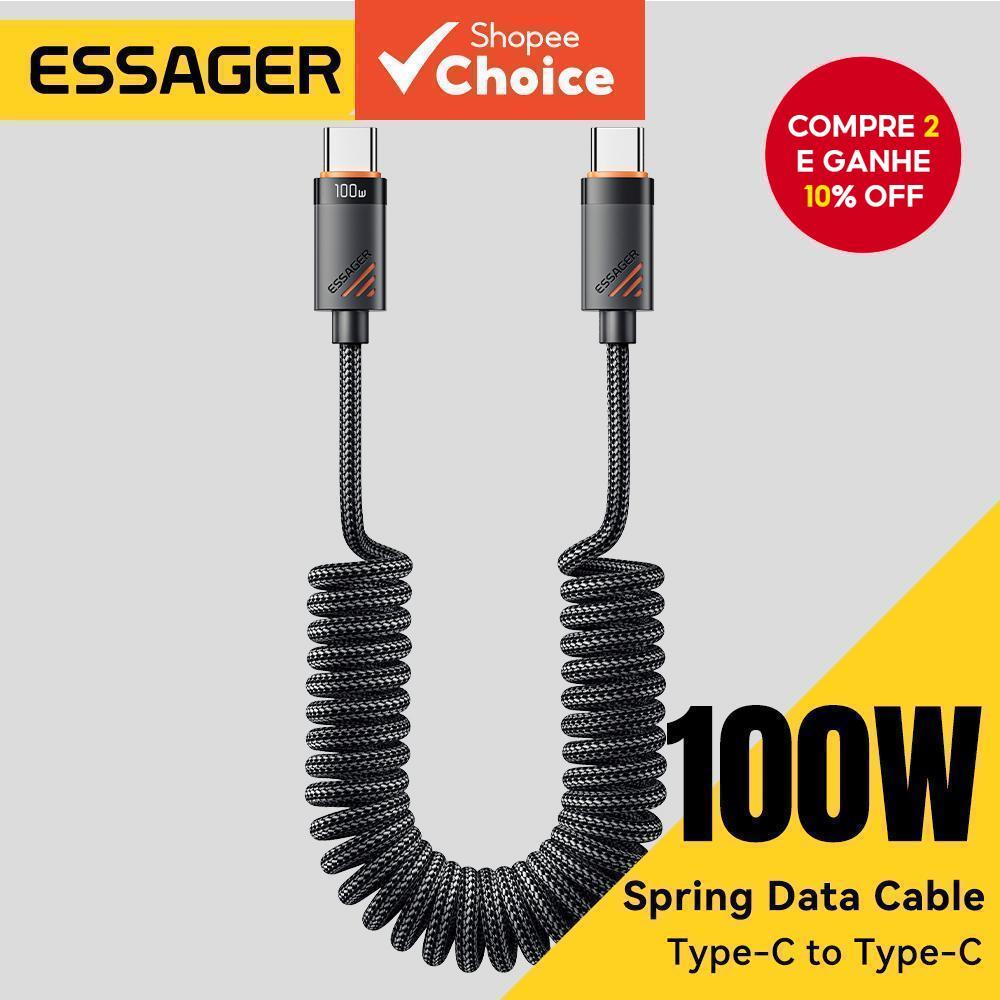 Cabo USB-C para Tipo-C 100W Novo para iPhone 15 Pro Max - Cabo de Dados para Carregamento Rápido para MacBook, Xiaomi,