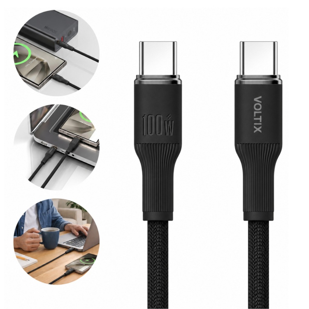 Cabo Tipo C 100w Nylon 3m Turbo Para Macbook iPhone iPad Usb