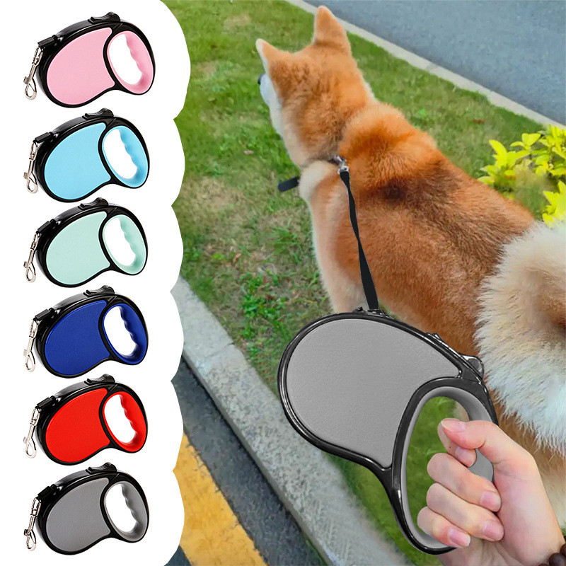 Coleira Guia Retrátil 3/5 Metros Pets Cachorro Cães Gatos Resistente Com Trava Até 20kg