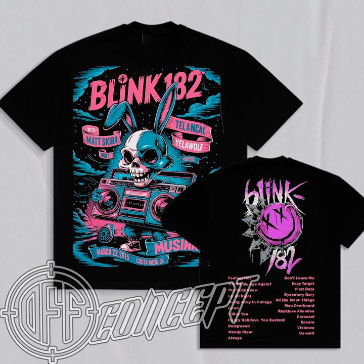 Camiseta Basica e OVERSIZED Blink-182 Enema of the State Bunny Matt Skiba Graphic Tee Banda Unissex