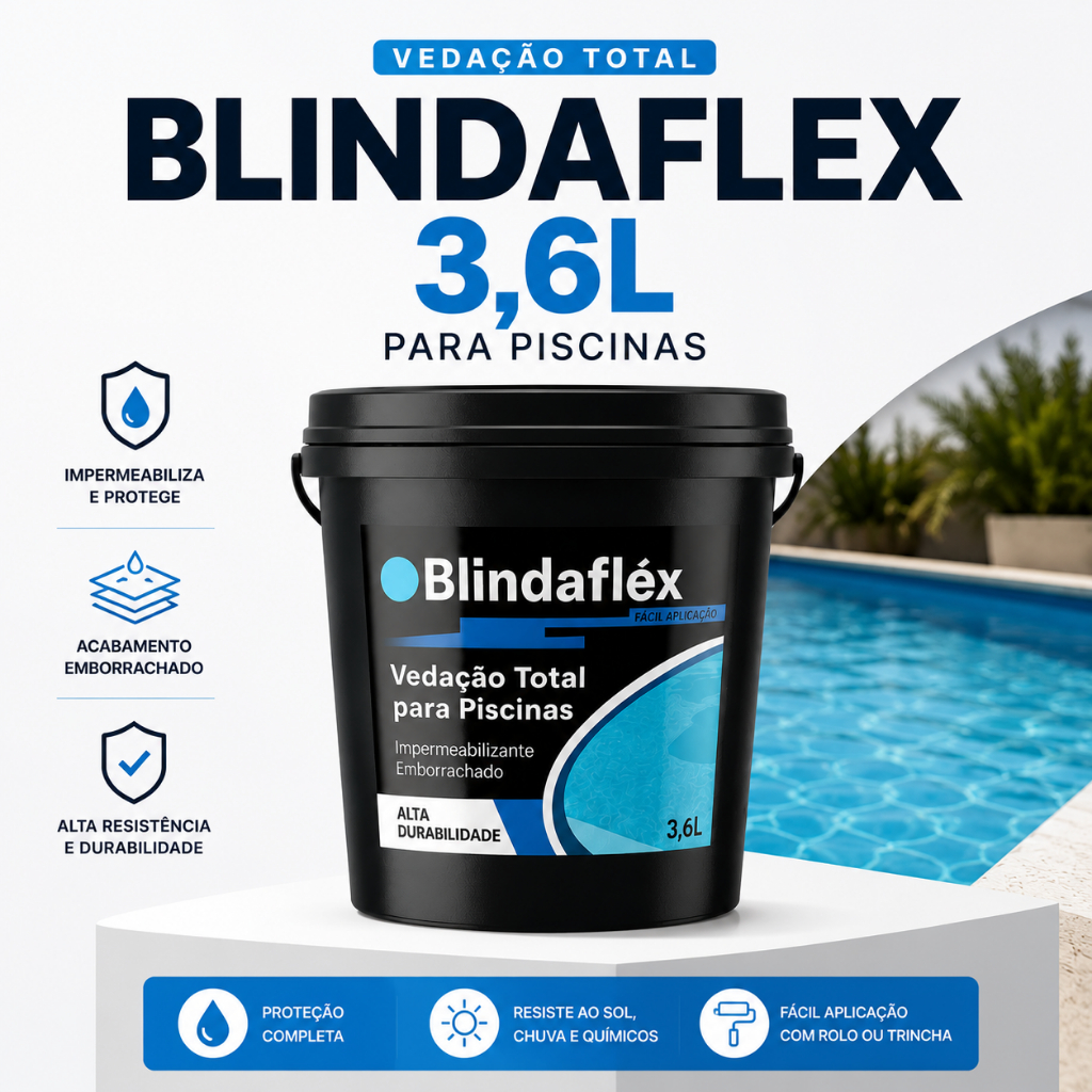 Tinta Para Piscina Blindaflex 3,6L Impermeabilizante Emborrachada Vedação
