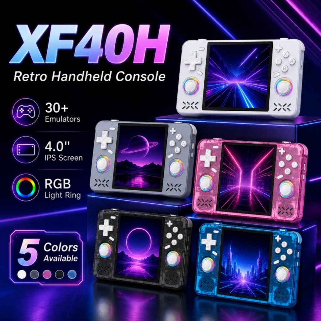 Console De Jogos Portátil XF40H Atualizado , Retrô Pré-Carregado , Clássicos , 4.0 Tamanhos , 4K , HD , Tela IPS , Códig