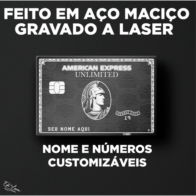 ★Cartão de Metal A.M.E.X (Melhor que Adesivo) feitos em AÇO INOX com gravação a LASER ★