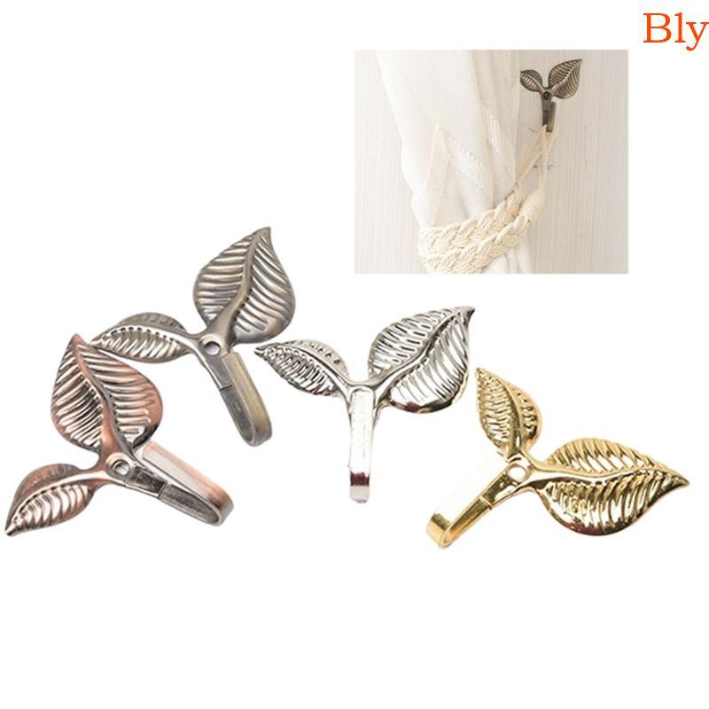 Bly 4 Peças Amarração Cortina Metal Forma Folha, Laços, Ganchos, Tapeçaria Parede, Suportes Melhor