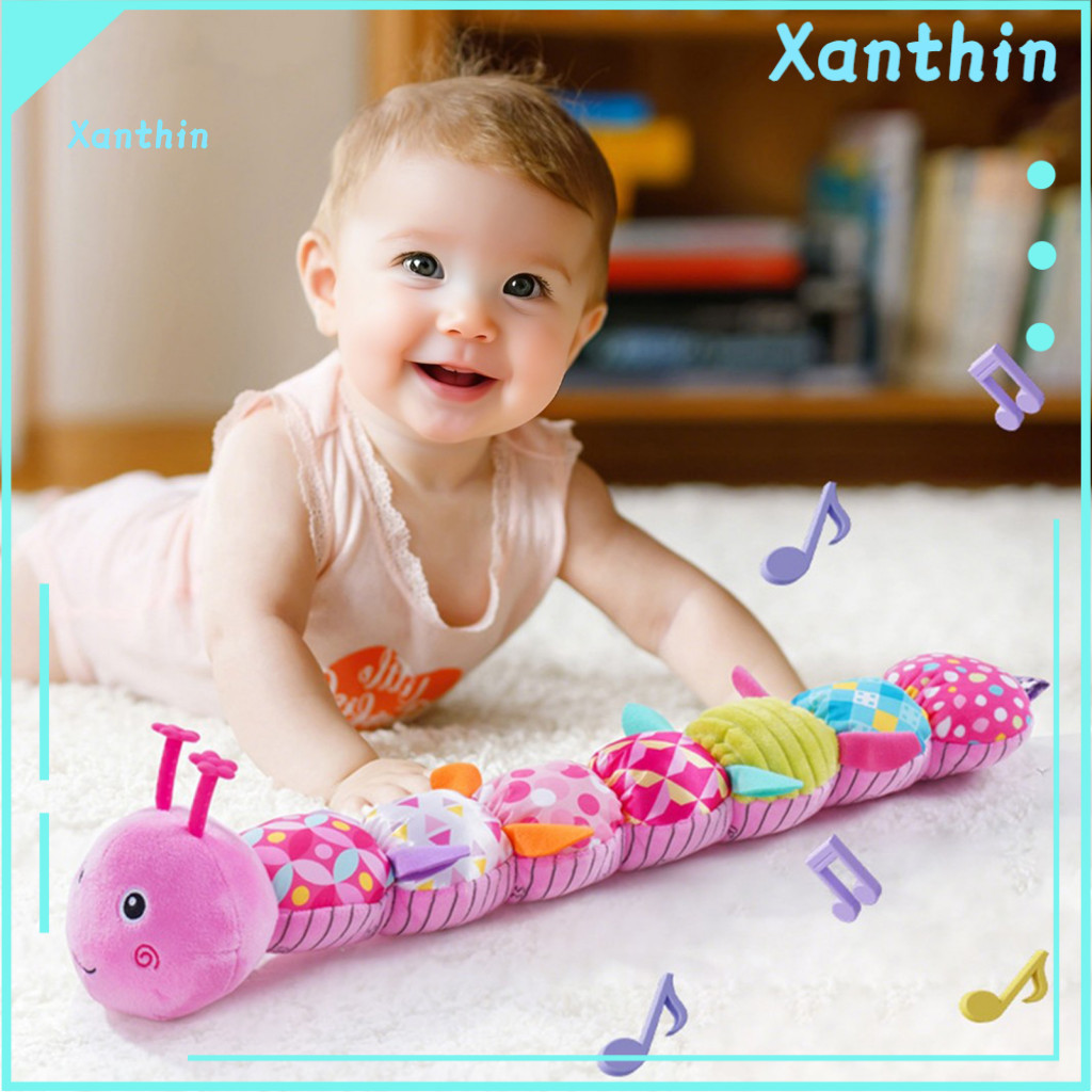 Plush Baby Toy Caterpillar Soft for Babies 3-12 Months Teether Rattle Vibrating Newborn Gift Safe Developmental for Infa
