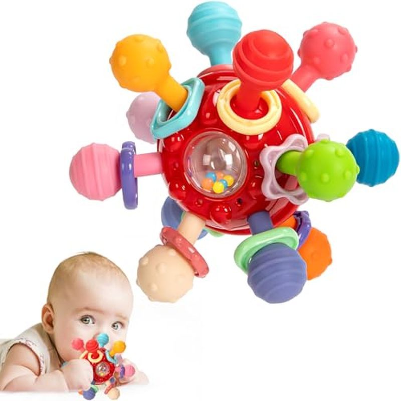 ontessori Sensory Toys for 0-6 6-12 Months, Baby Teether Teething Toys for Babies 0 3 6 9 12 18 Months, Newborn Infant L