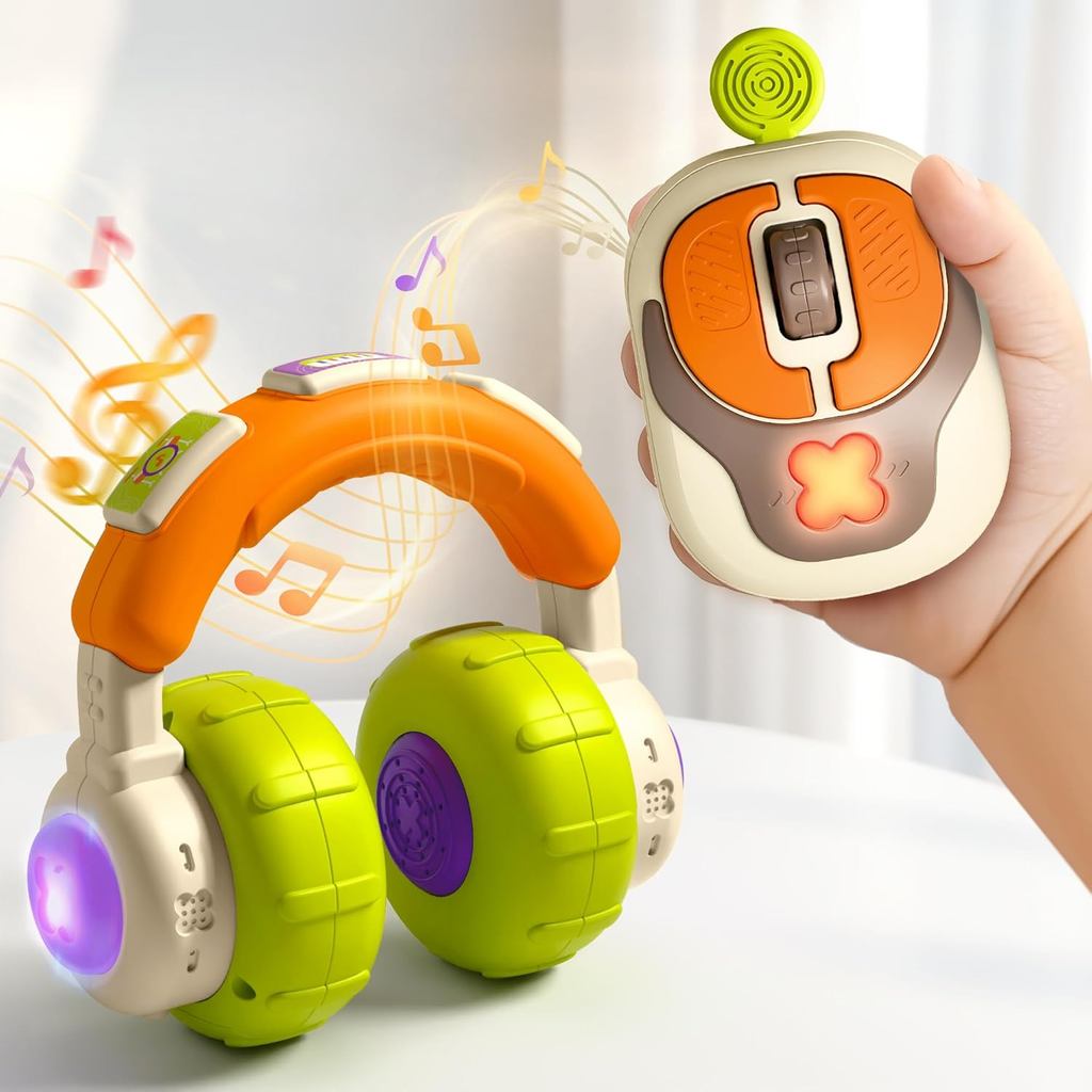 iPlay, iLearn Baby Musical Toy 6-12 Month, Infant Pretend Headphone & Mouse Activity Toy Light Sound, Toddler Montessori
