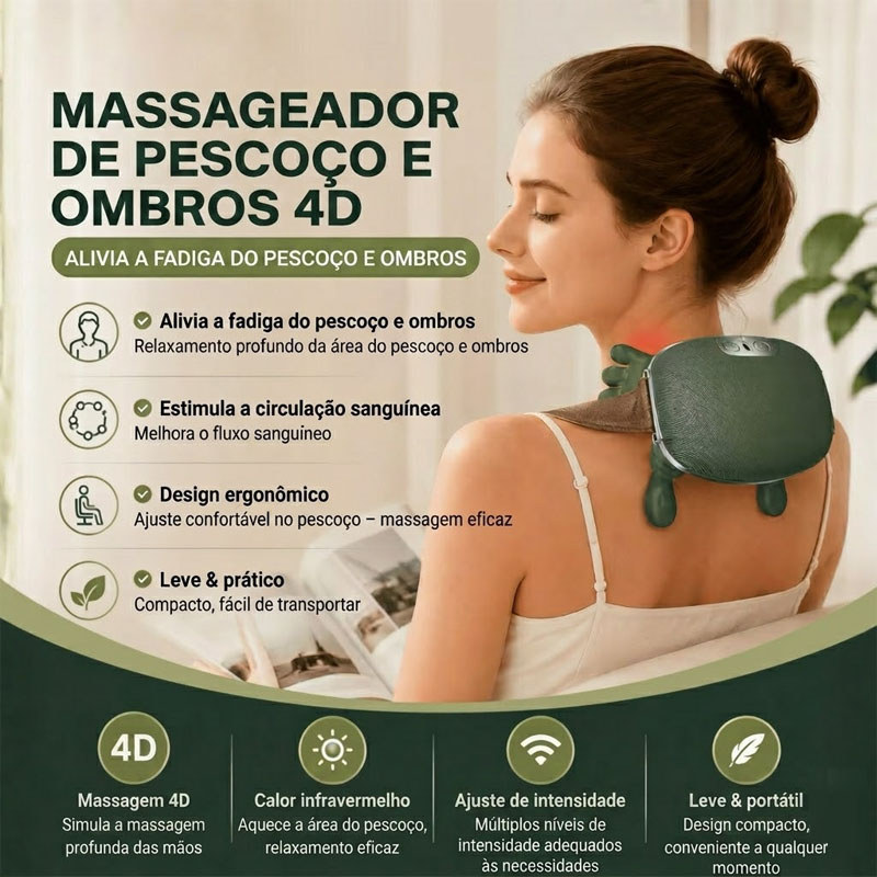 Neck Massager 8 Points Heating Relaxation Tension Shoulder Hands Massage Relief