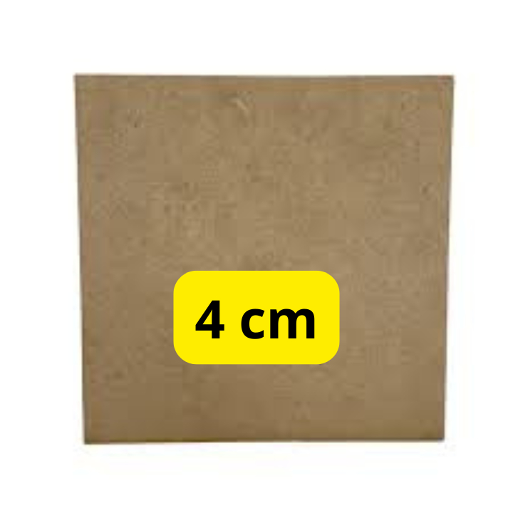 Kit com 50 Bolachas de MDF Quadradas - 4 cm
