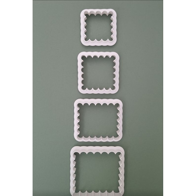 kit com 4 peças de cortador quadrado para biscoitos e pasta americana