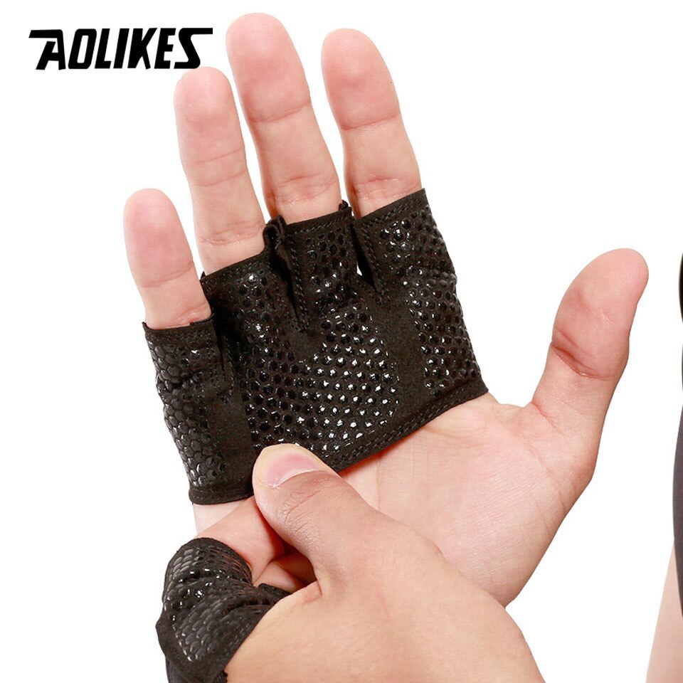 LUVAS AOLIKES Gym Fitness Half Finger Gloves Men Women for Crossfit Workout Glove Power Weigh TAMANHO P