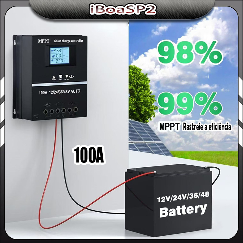 100A  Controlador De Carga Solar Regulador Mppt 12/24/36/48v controlador de Iluminação Pública