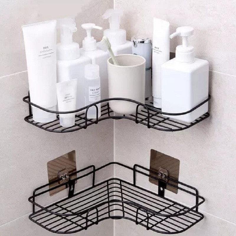 Kit 2 Suporte De Canto Parede Banheiro Inox Adesivo
