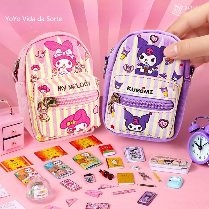 Mochila Mini Brinquedo Sanrio - Inclui Material Escolar, Presente Criativo para Fãs 6Q9Z
