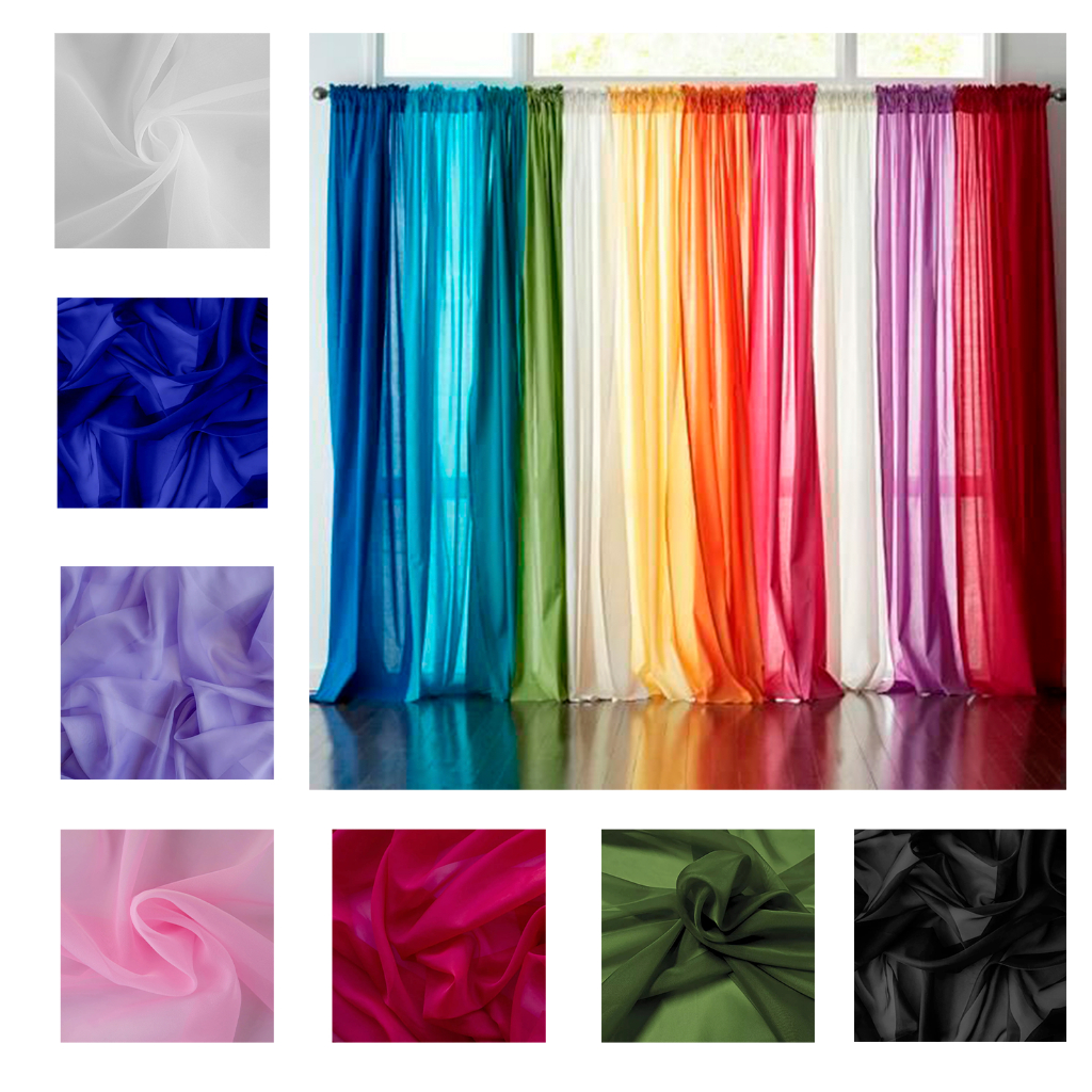 Tecido Voil Voal Liso 3m Largura para Cortina Decoração Festas e Eventos 3m 5m 6m 10m Várias Cores