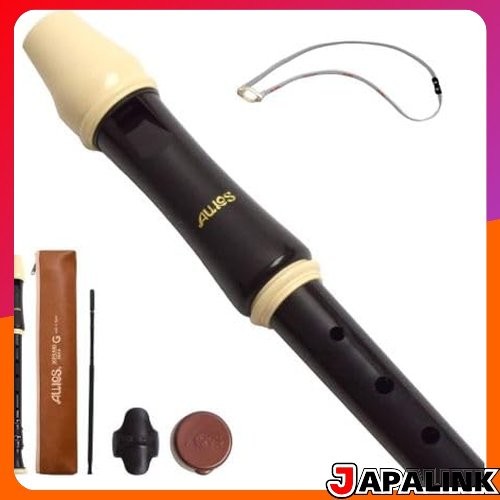 Flauta doce soprano AULOS da Toyama Musical Instruments, estilo alemão 204A, com alça de pescoço para flauta doce sopra