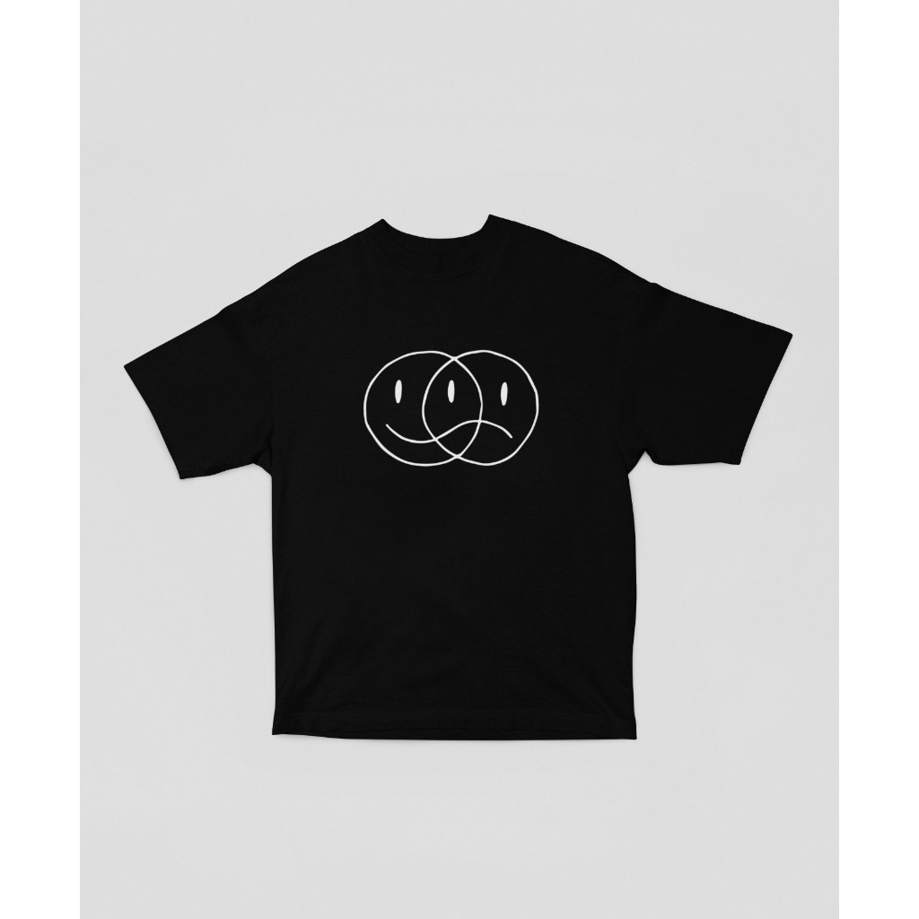 Camisa Camisão Oversized Smile Happy Sad Streetwear Estampado Confortável P ao G3 Grande