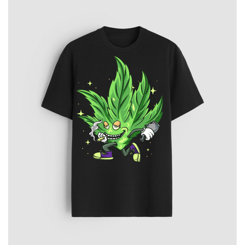 Camiseta Camisa Estampada Erva Feliz Cannabis Regular Unissex Casual  30.1 Canabis-03  Erva Happy 100% Algodão - Envio R