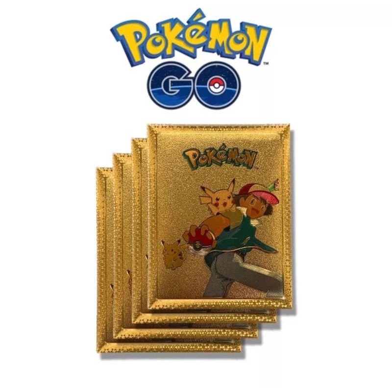 Kit 54 Cartas Cartinha de Pokemon Inglês Dourada Brilhante Vmax Gx envio rapido