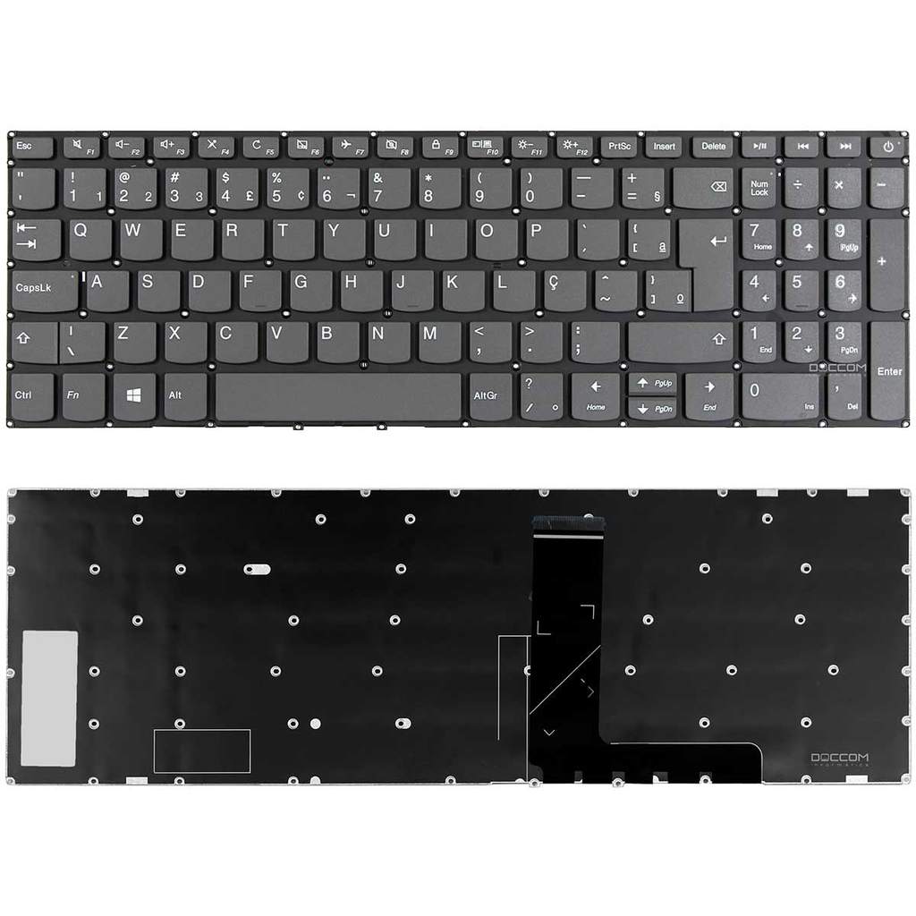 Teclado Para Lenovo Ideapad 320-15isk 80xh 320-17ikb 80yh, 330-15igm 81fn, 520-15ik 330-15ikb 330-17ikb | Cinza ABNT2