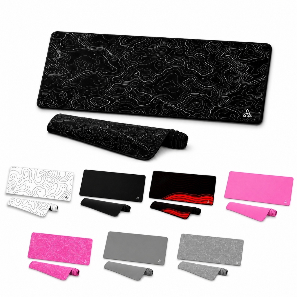 Mouse Pad Gamer Extended CM02 900x400 - Branco, Preto, Rosa, Cinza - ATWE ELETRÔNICOS