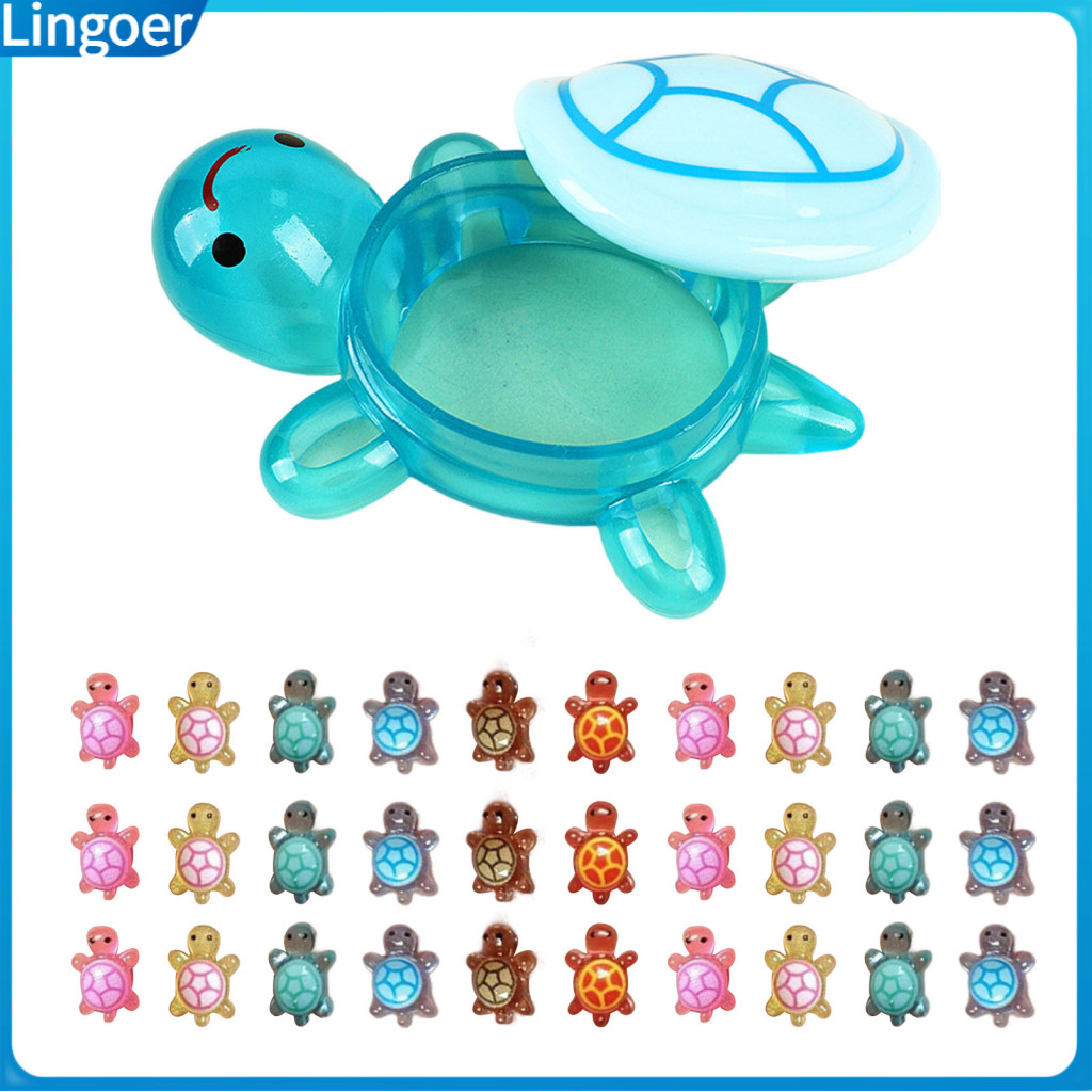 100 Pcs Glow the Dark Mini Turtle Figurines Resin Turtles for Fairy Garden Decoration with Storage Box – Cute Landscap