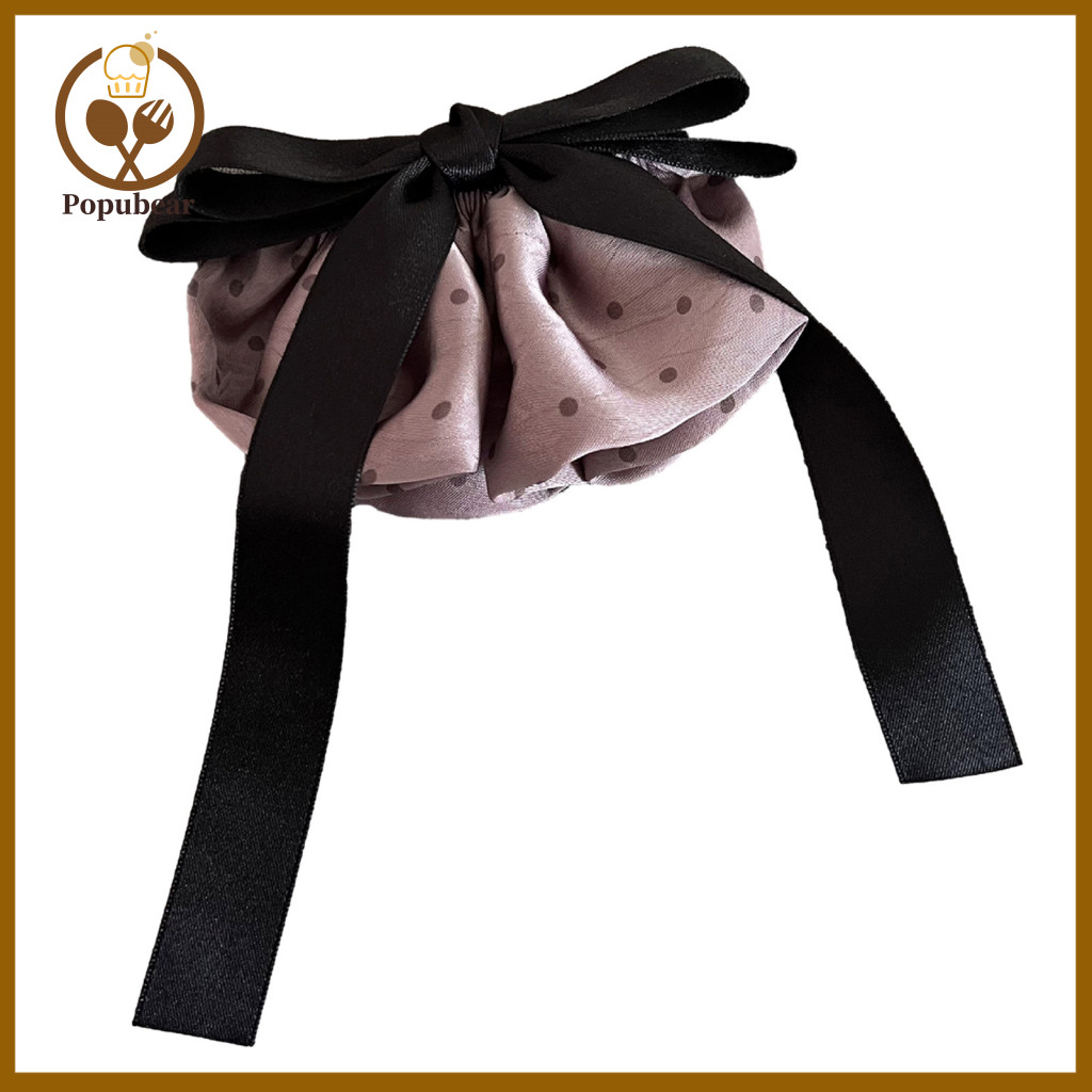 Retro Hair Clip Hairpin French Style Satin Dot Print Ribbon Bowknot Spring Lightweight Versatile Accessory for Women and