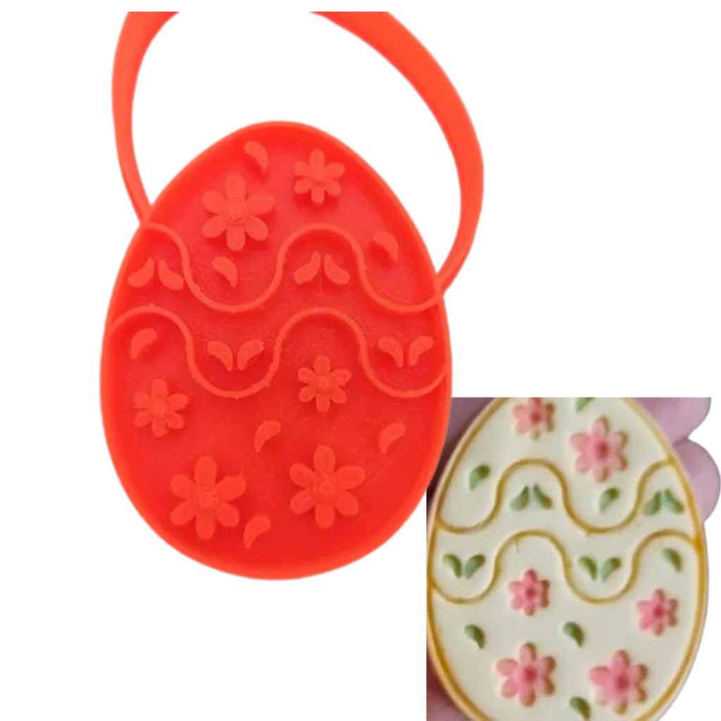 1 Cortador de Biscoito Pasta Americana Biscuit Ovo de Páscoa Floral Delicado CT11965