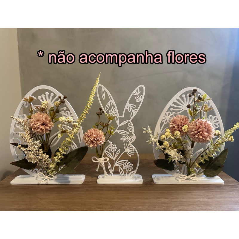 🐰✨ Decoração de Páscoa Coelho e Ovos Florais – 18 cm - Elegante ✨🐰