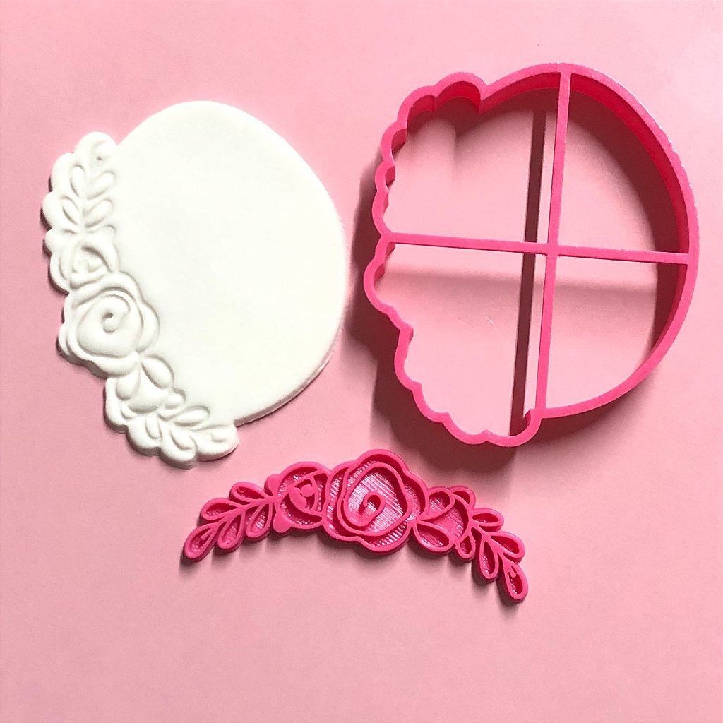 Cortador e Marcador Ovo Florido Confeitaria Pasta Biscoito D250391