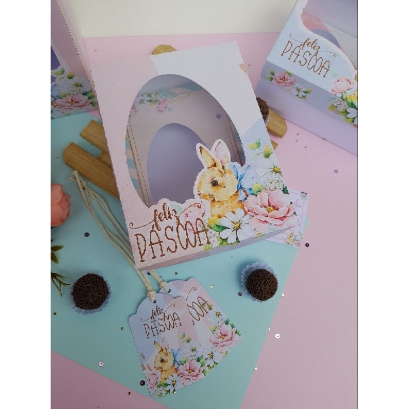 15un CAIXA PARA OVO DE COLHER 150g 250g Coelhinho Páscoa Floral Delicada