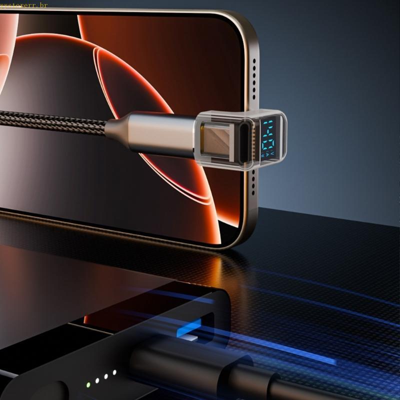 YYS 180 Graus Type C Adaptador Display Digital Suporte Carregamento Transferência