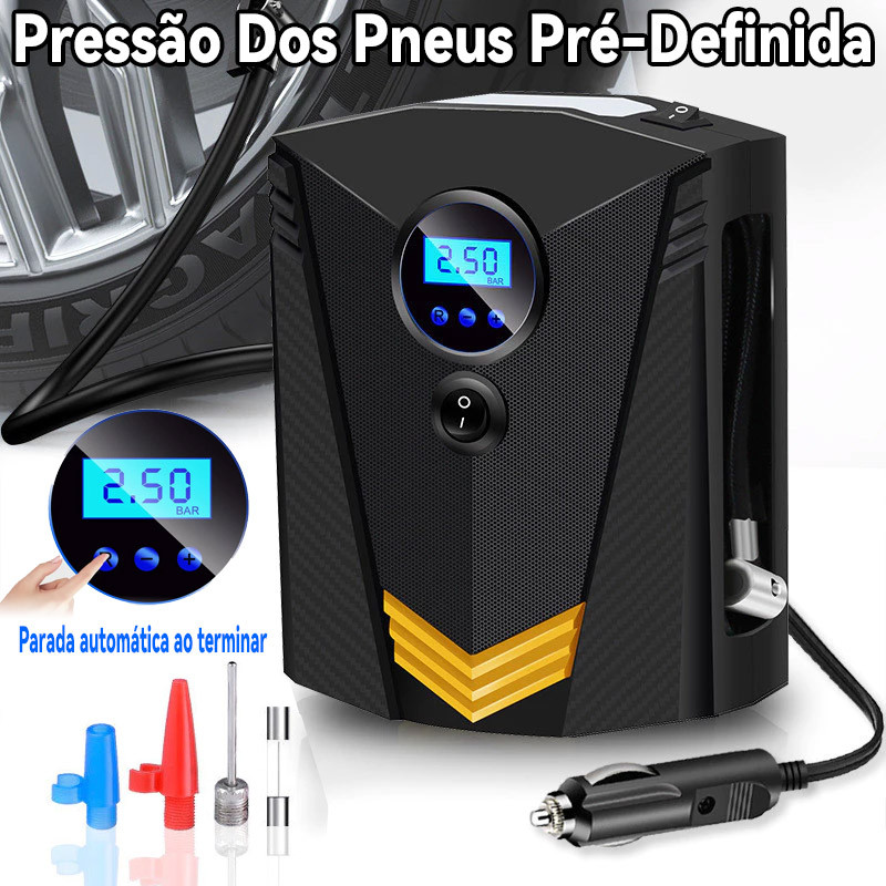 Compressor Ar Inflador Ar Pneu Digital Bola Lanterna 12v SPNewQ PRONTA ENTREGA