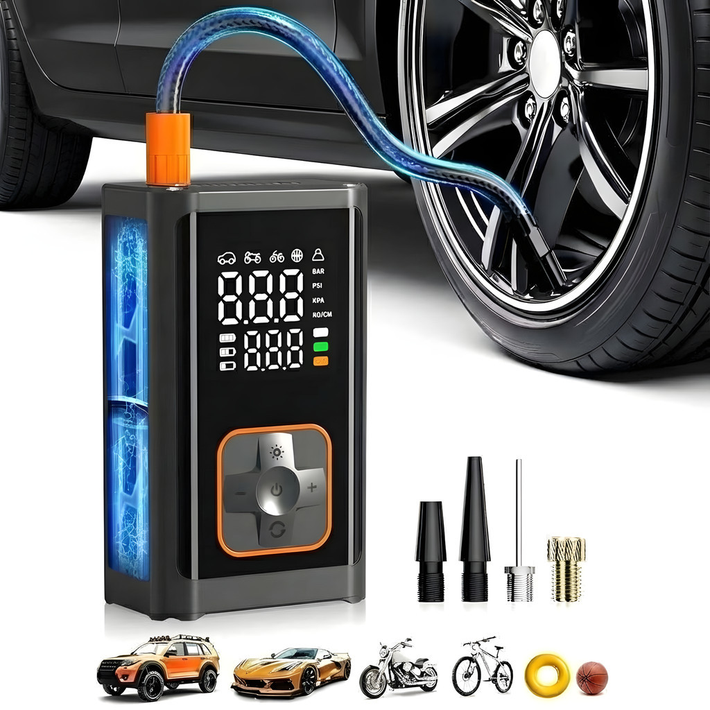 Compressor de Ar Sem Fio 150PSI Digital Inflador Pneus Carro Moto Bike USB