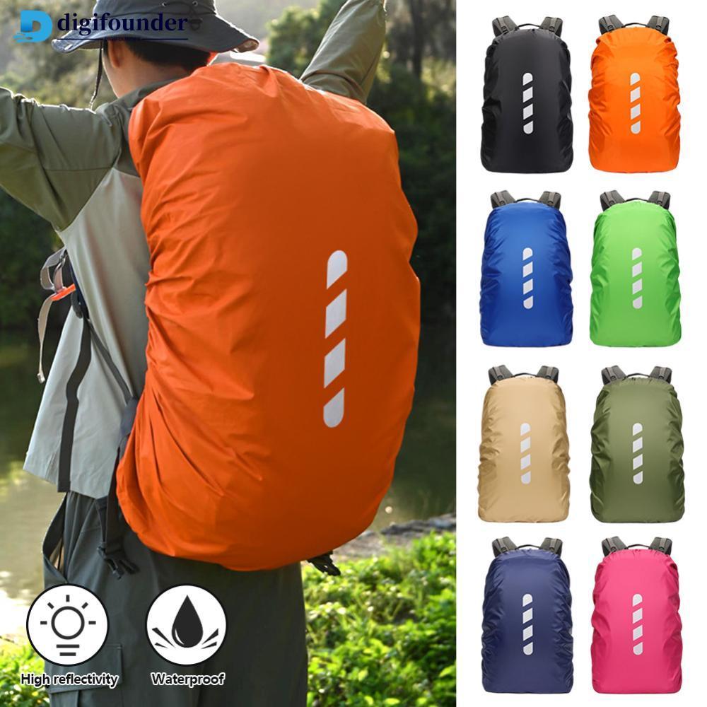 DIGIFOUNDER 15-75L Mochila Reflexiva Capa De Chuva À Prova D'água Esporte Ao Ar Livre Ciclismo Luz De Segurança Noturna