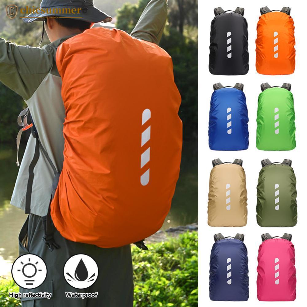 CHICSUMMER 15-75L Mochila Reflexiva Capa De Chuva À Prova D'água Esporte Ao Ar Livre Ciclismo Luz De Segurança Noturna B