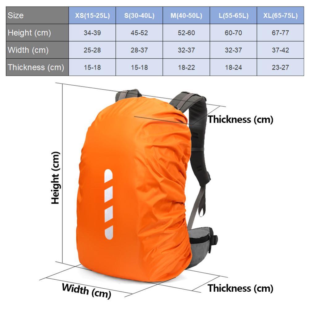 TIK 15-75L Mochila Reflexiva Capa De Chuva À Prova D'água Esporte Ao Ar Livre Ciclismo Luz De Segurança Noturna Bolsa Co