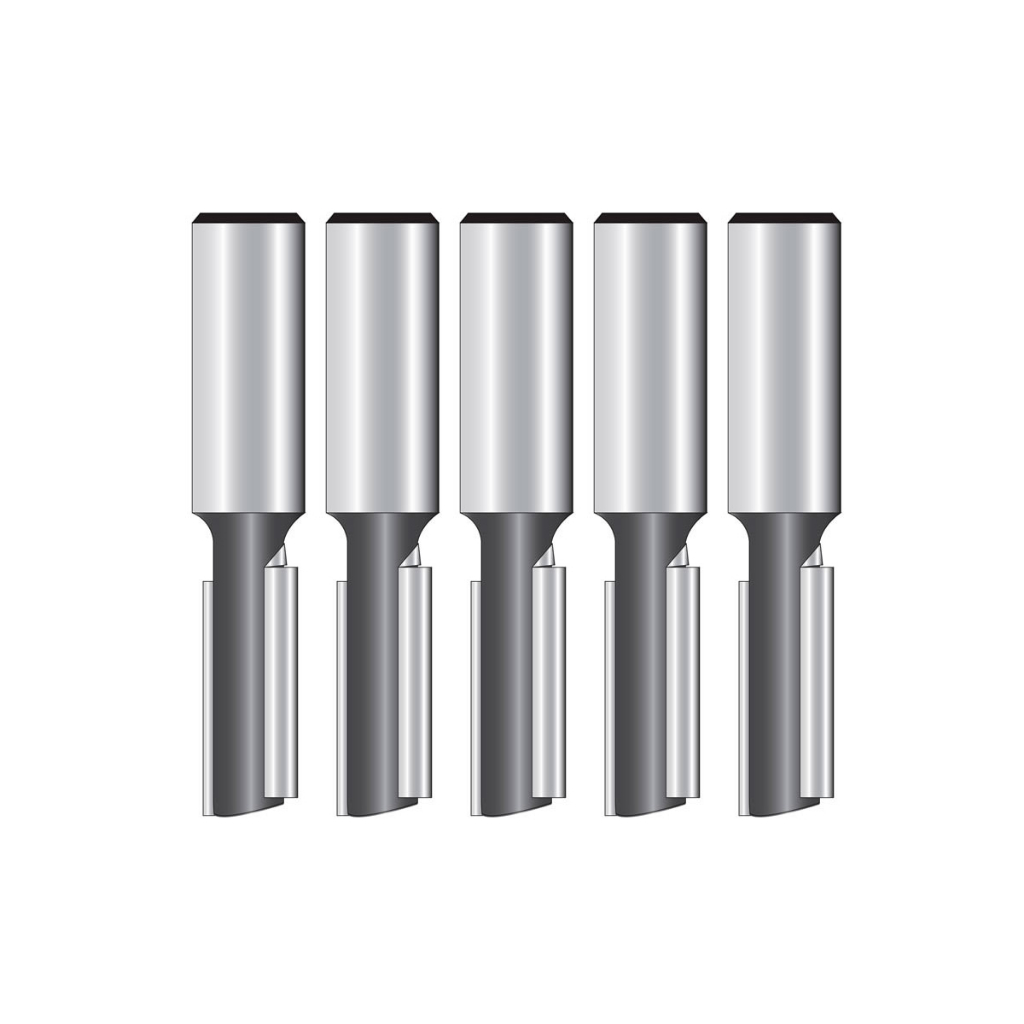 Kit 5 Fresas Paralela Dupla 1/4 Pol Makita D-49052 para Tupia Corte Preciso Madeira MDF