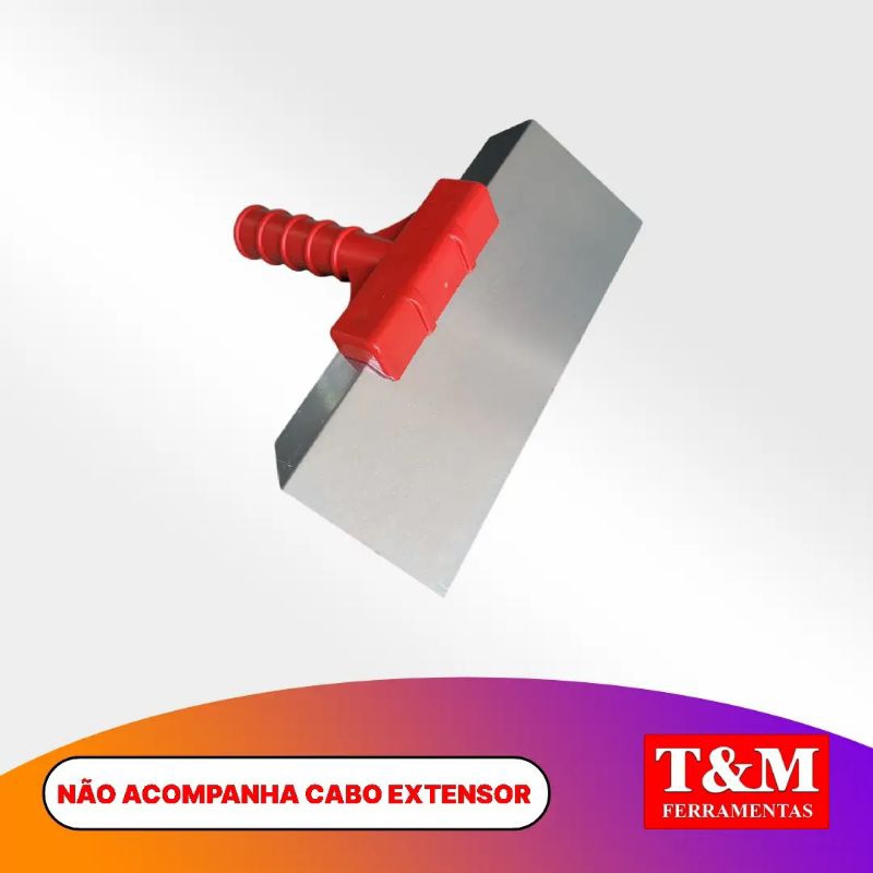 Desempenadeira Rodo Lisa de Aço Com Suporte Universal Fixo 27x10cm