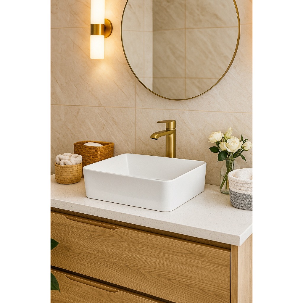 Cuba De Apoio Retangular 49x38cm Branco Everfort
