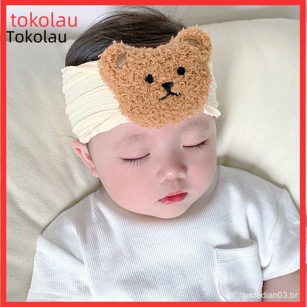 Baby Headwear Girl Headband Cartoon Bear Soft Plush Animal Hairband Elastic Kids Comfortable Hair Accessories for Toddle
