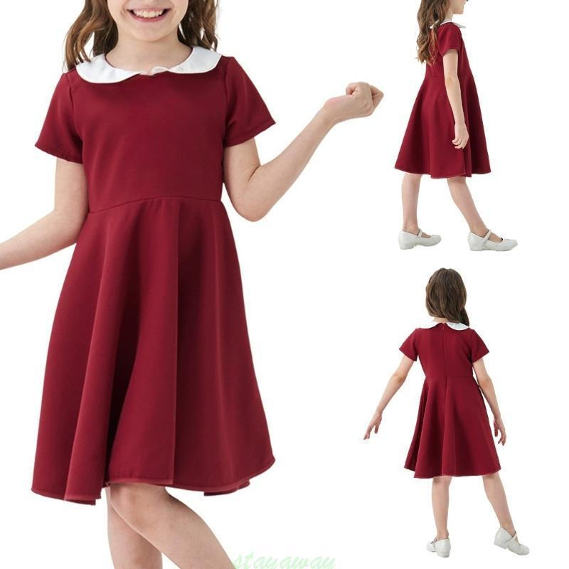 Girls Short Sleeve Dress Comfortable Fabric Fashionable Designing For Daily Wear