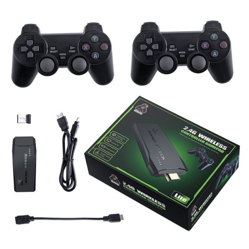 Game Stick 4K 10 Mil Jogos 2 Controles Sem Fio HDMI