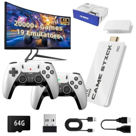 Vídeo Game Stick M15 Pro 4k 64gb Hdmi Com 2 Controles Sem Fio +20mil Jogos