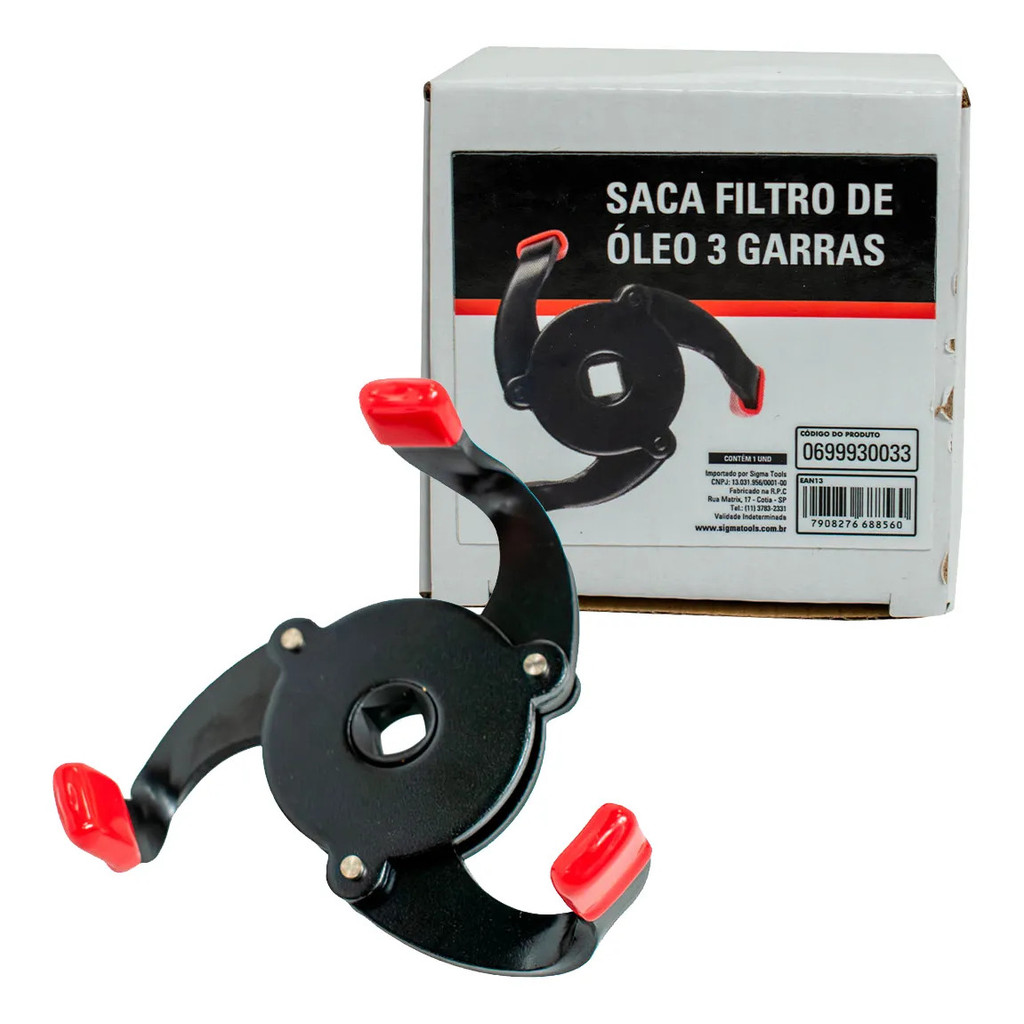 Saca Filtro De Óleo 3 Garras Universal Regulável Encaixe 1/2 Pol SGT TOOLS Sigma Tools Chave Removedora Filtro De Óleo