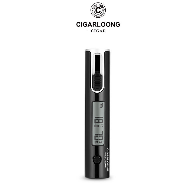[Spot Goods] The Qilong Cigar Humidity and Temperature Tester is a portable, rechargeable device with dual functions, fe
