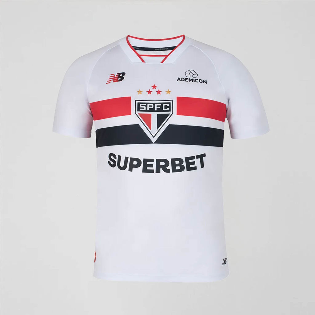 Camisa de Time New Balance Torcedor Home SPFC 2026 Branco - Masculino